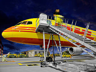 Airport ground equipment - boarding steps in Leipzig