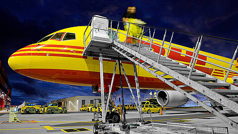 Airport ground equipment - boarding steps in Leipzig